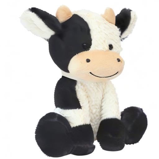 CHELEI2019 11.8" Cow Stuffed Animals Soft Cuddly Cow Plush Stuffed Animal Toy for Kids