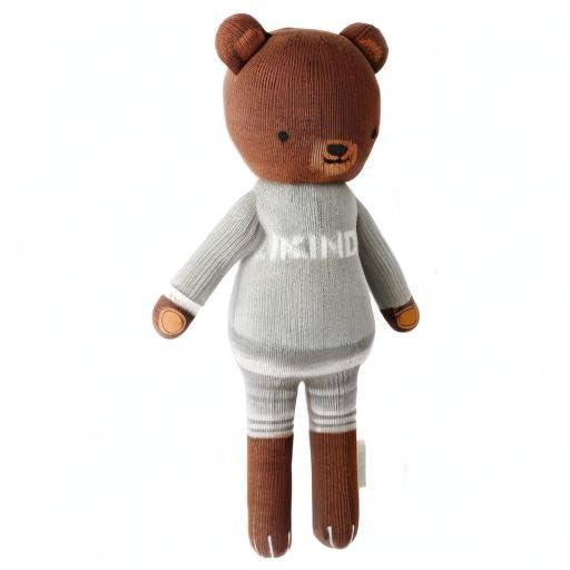 cuddle + kind Oliver The Bear Regular 20" Hand-Knit Doll – 1 Doll = 10 Meals, Fair Trade, Heirloom Quality, Handcrafted in Peru, 100% Cotton Yarn