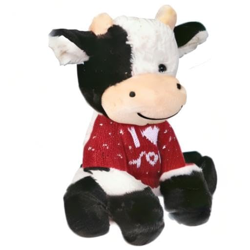CHELEI2019 11.8" Cow Stuffed Animals Soft Cuddly Cow Plush Stuffed Animal Toy for Kids