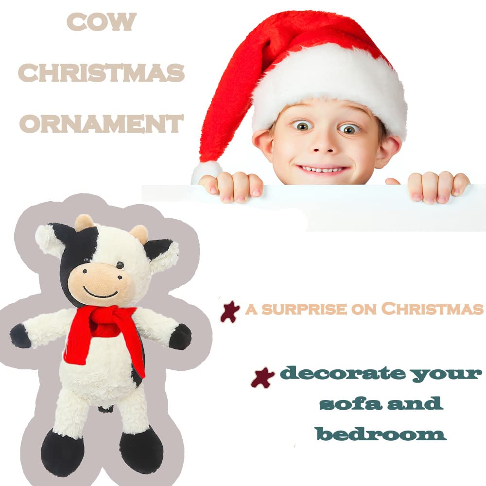 CHELEI2019 11.8" Cow Stuffed Animals Soft Cuddly Cow Plush Stuffed Animal Toy for Kids