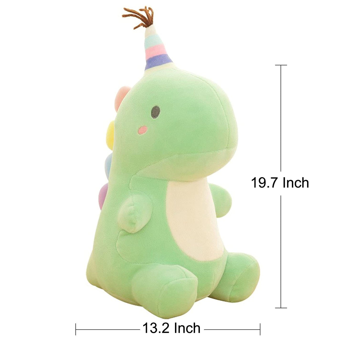 VHYHCY Stuffed Animal Plush Toys, Cute Dinosaur Toy, Soft Dino Plushies for Kids Plush Doll Gifts for Boys Girls (Green, 9 Inch)