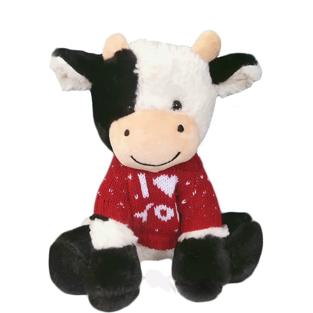 CHELEI2019 11.8" Cow Stuffed Animals Soft Cuddly Cow Plush Stuffed Animal Toy for Kids