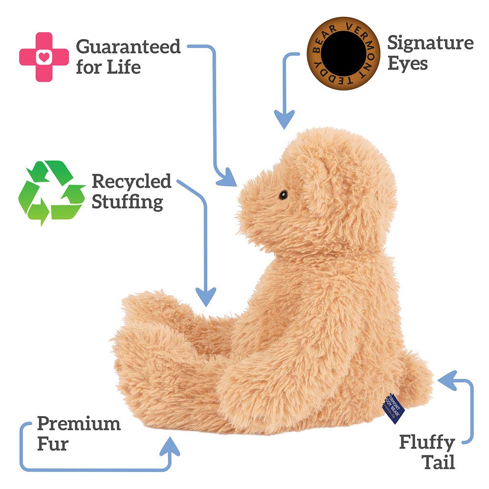 Vermont Teddy Bear Super Soft Almond Brown Teddy Bear - 18 Inch, Plush Stuffed Animal to Sleep with, Cozy Bear Plush from Stuffed Animals