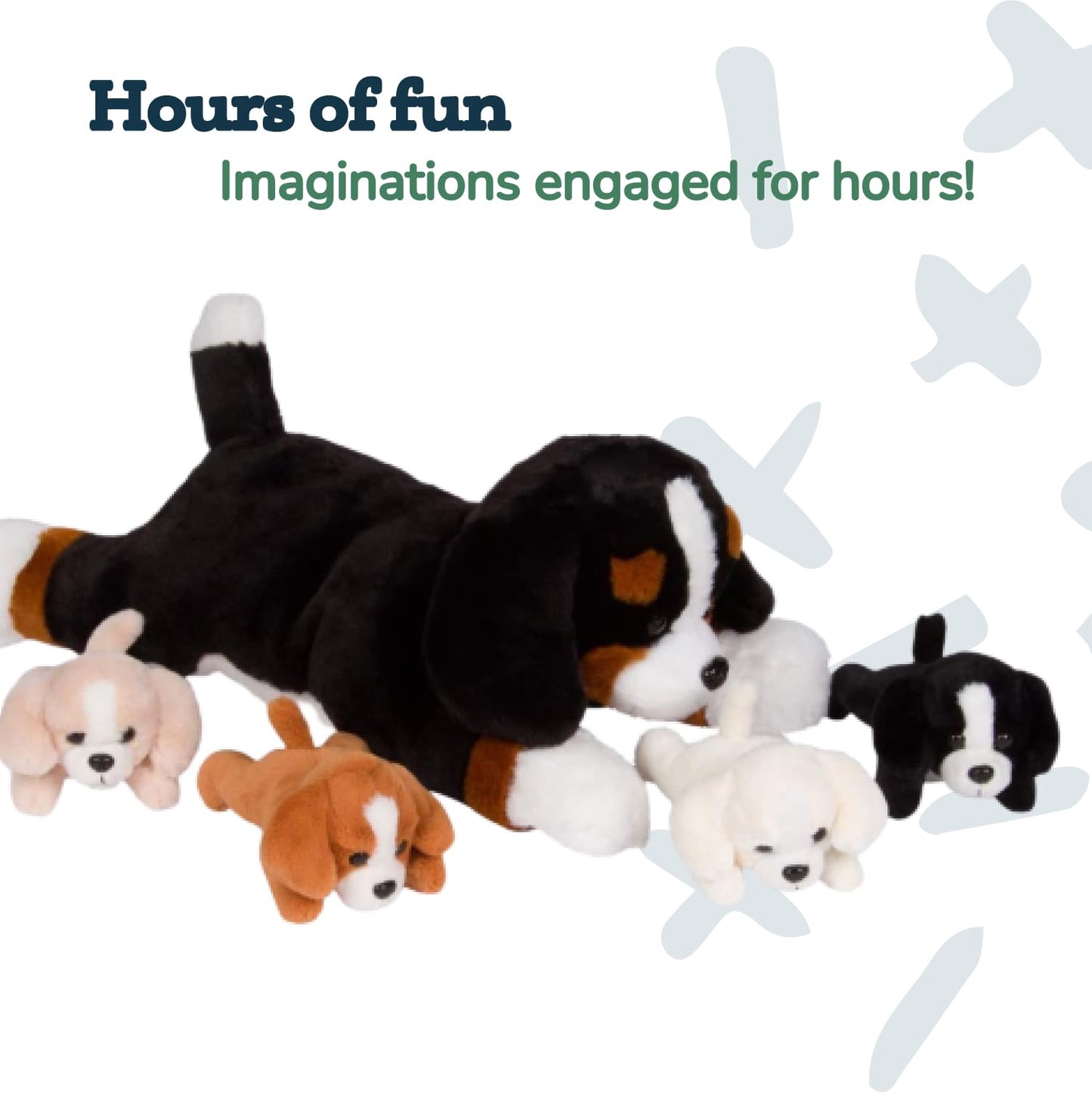 PixieCrush Adopt Me Dog Stuffed Animals for Girls Ages Three to Eight- Mommy Labradoodle with Four Puppies- Magical Dog Pillow Plushie - Enchanting Toy Dog Surprise for Imaginative Play