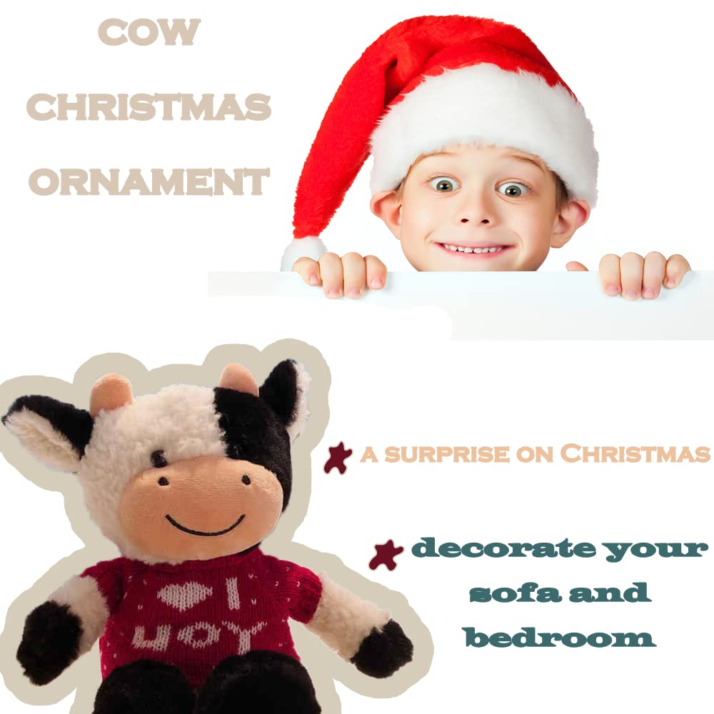 CHELEI2019 11.8" Cow Stuffed Animals Soft Cuddly Cow Plush Stuffed Animal Toy for Kids