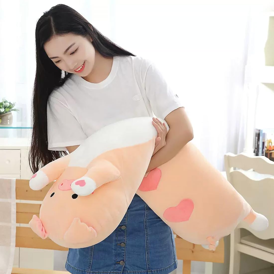Long Shiba Inu Plush Toy, Soft Long Stuffed Corgi Plush Cute Long Shiba Inu Dog Stuffed Animals Shiba Inu Body Plush Stuffed Animal for Kids(Dog, 70cm/27.5inch)
