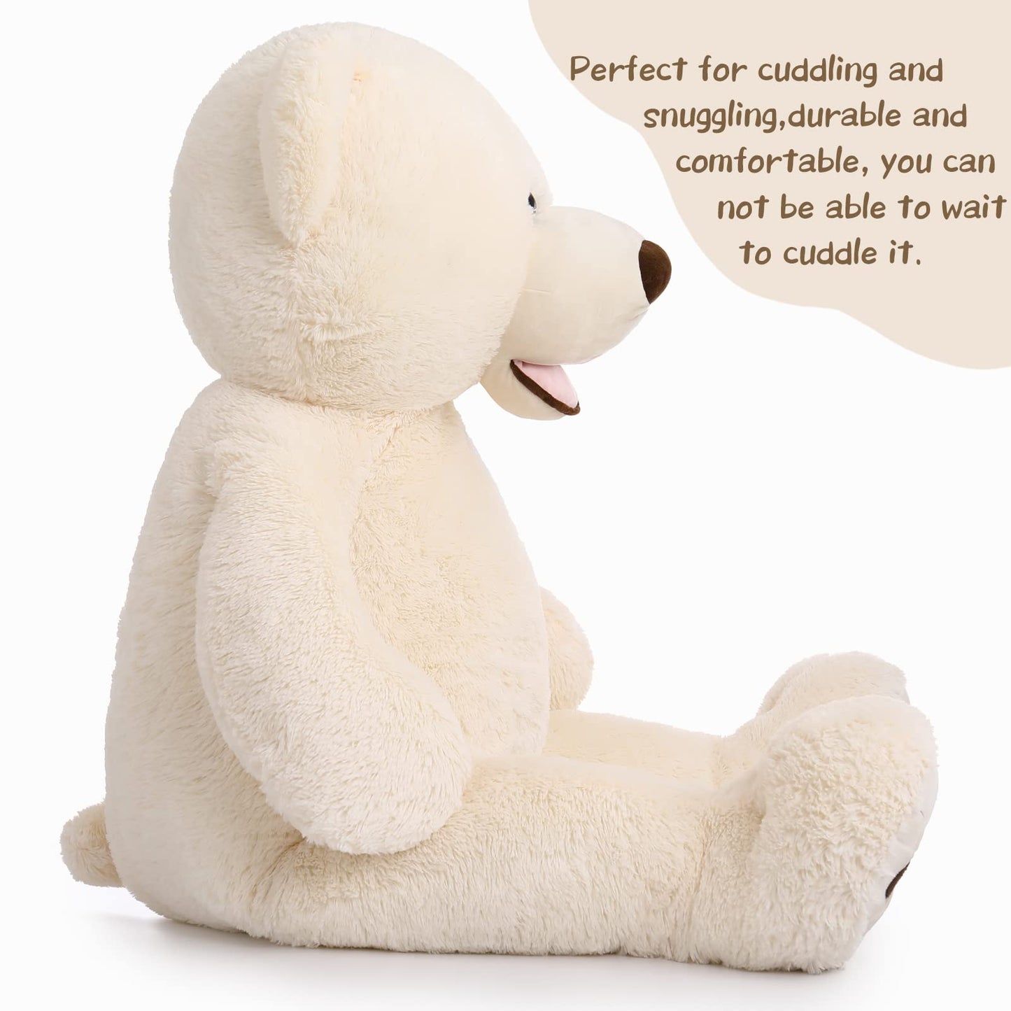 MorisMos Giant Teddy Bear Plush 5 Feet, Large Teddy Bears Stuffed Animals for Girlfriend Boyfriend, 5 Foot Life Size Bear Gifts for Valentine's Day, Baby Shower, Birthday