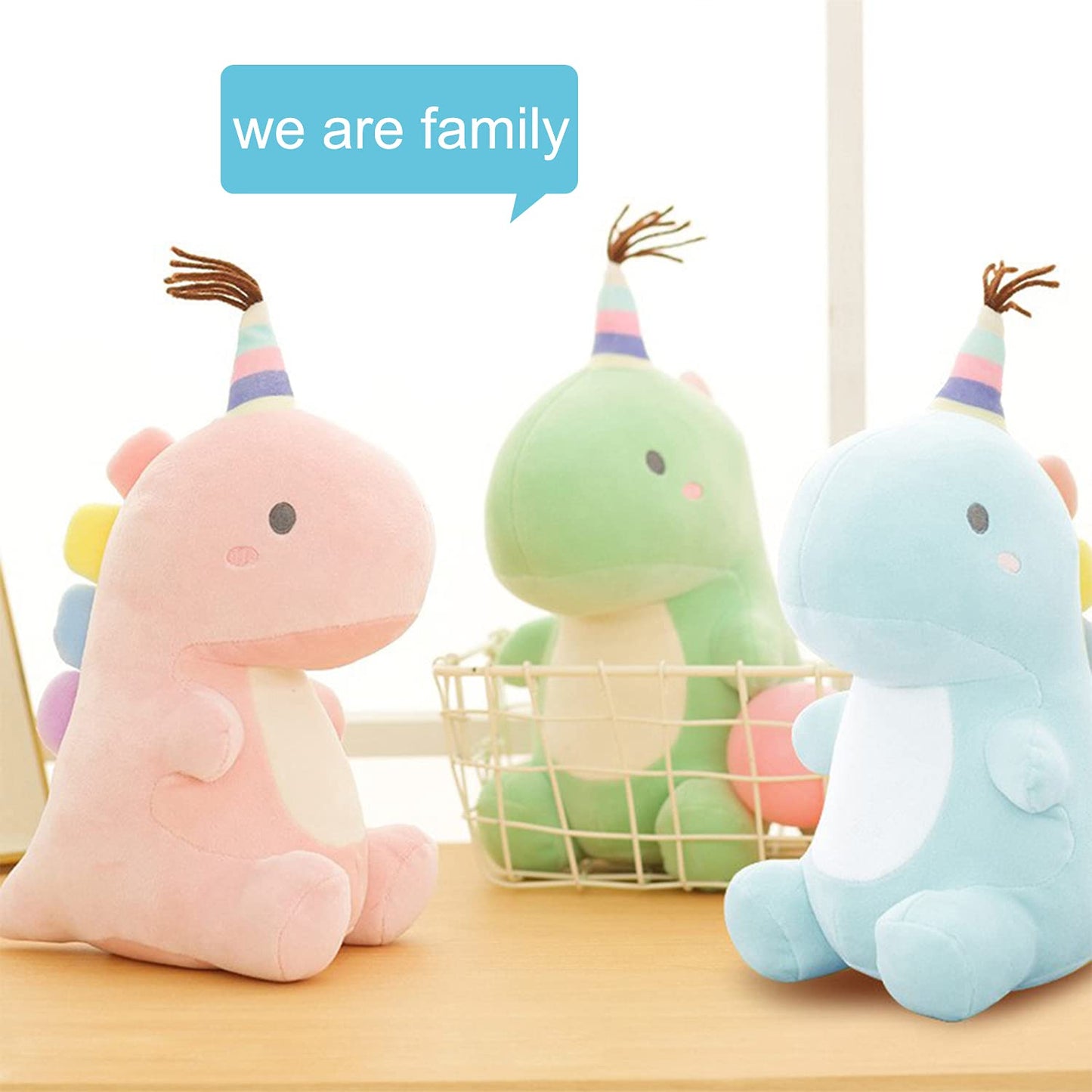 VHYHCY Stuffed Animal Plush Toys, Cute Dinosaur Toy, Soft Dino Plushies for Kids Plush Doll Gifts for Boys Girls (Green, 9 Inch)