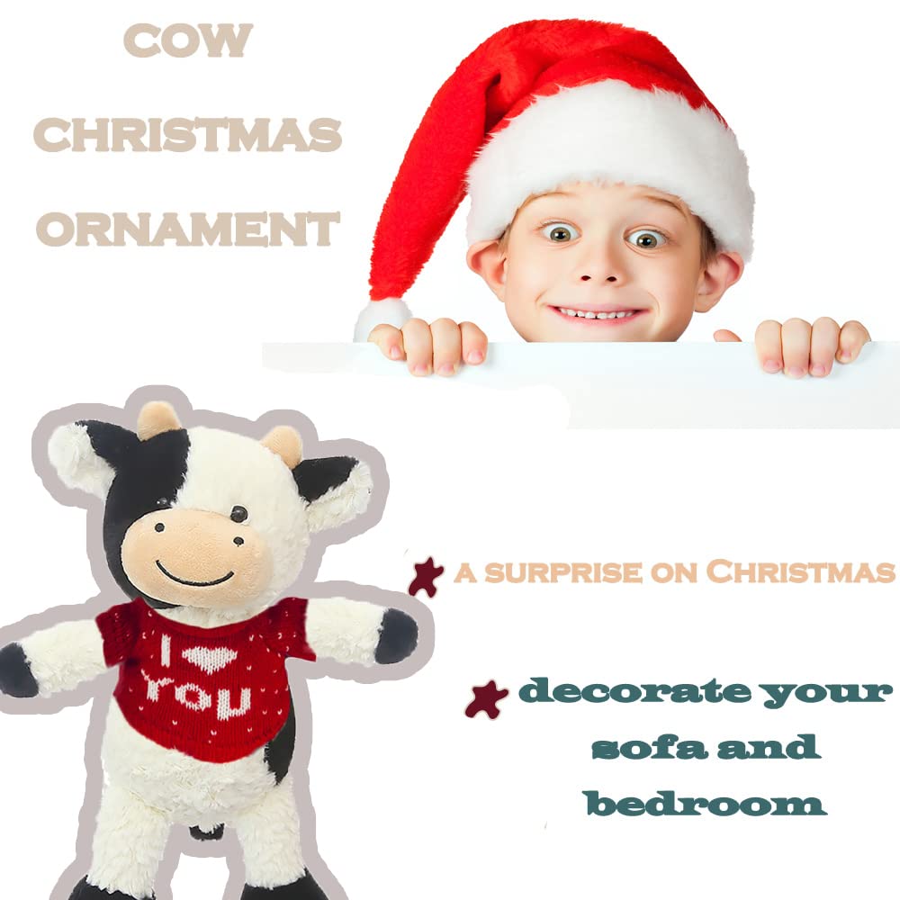 CHELEI2019 11.8" Cow Stuffed Animals Soft Cuddly Cow Plush Stuffed Animal Toy for Kids