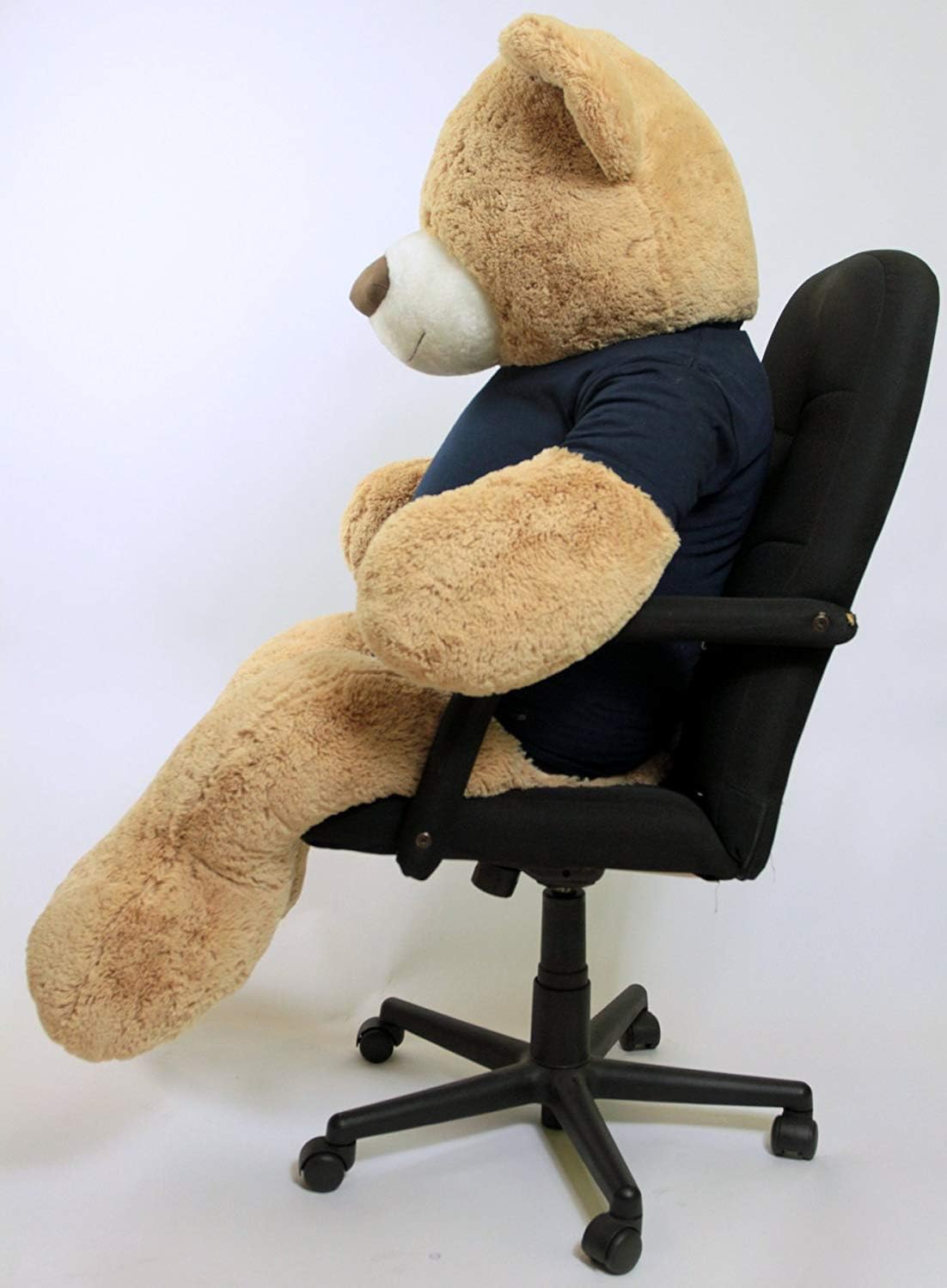 Big Plush 5ft Bear Dressed in Personalized Tshirt, Giant 5 Foot Teddy Bear Premium Soft, Customized with Your Message, Unique Impressive Gift for Birthday, Love or Any Event, Hand-Stuffed in The USA