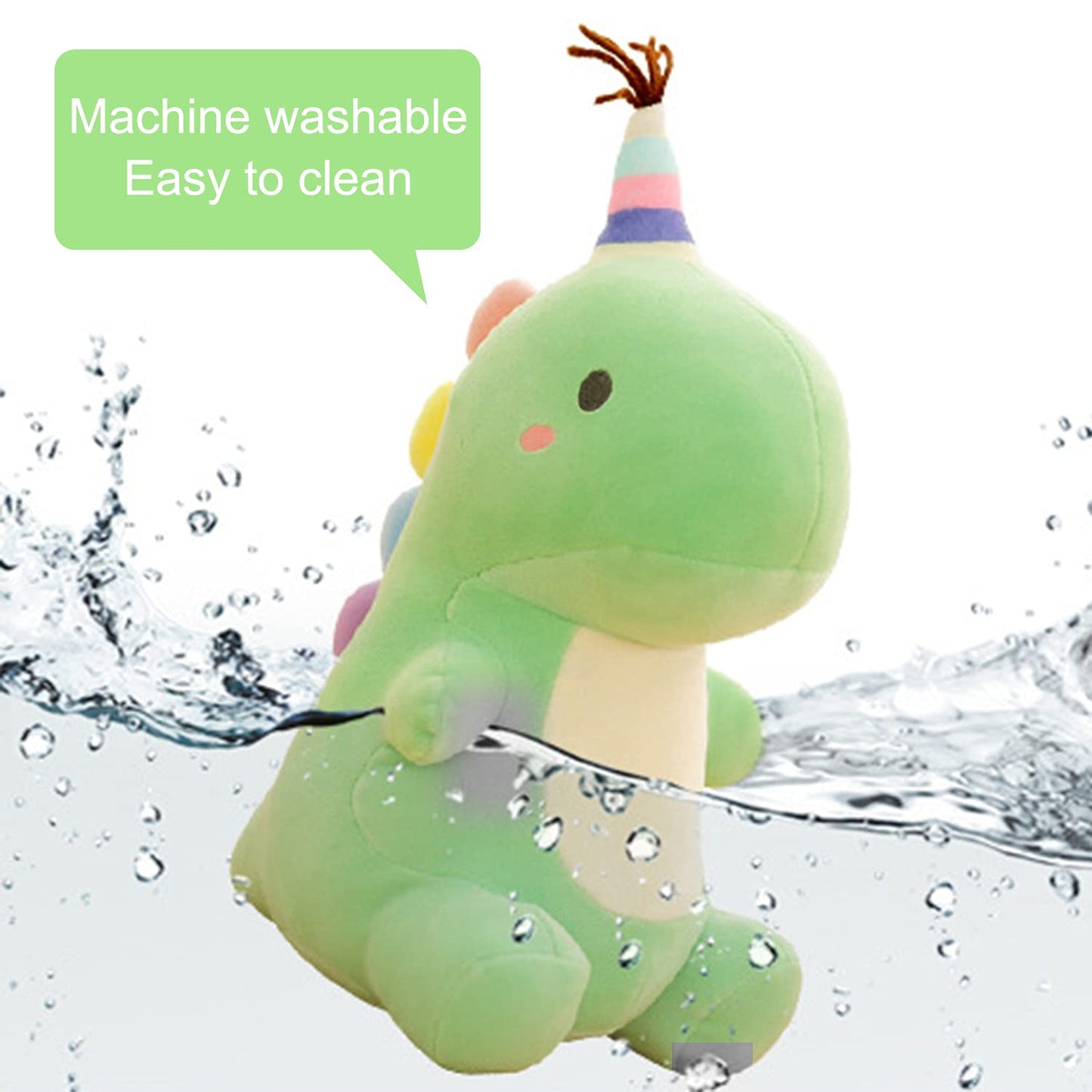 VHYHCY Stuffed Animal Plush Toys, Cute Dinosaur Toy, Soft Dino Plushies for Kids Plush Doll Gifts for Boys Girls (Green, 9 Inch)