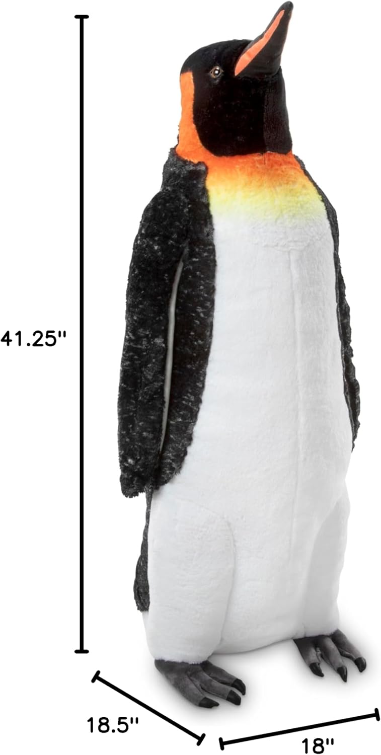 Melissa & Doug Giant Lifelike Plush Emperor Penguin Standing Stuffed Animal (3.4 Feet Tall) - Plush Toy