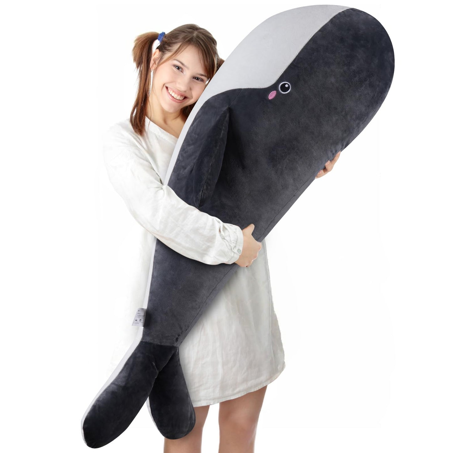 Whale Stuffed Animal - Large Stuffed Whale,Soft Whale Plush Body Pillow,Cute Plushies Whale Throw Pillows Birthday Gifts for Girls & Boys 47.2IN (Blue,X-Large)