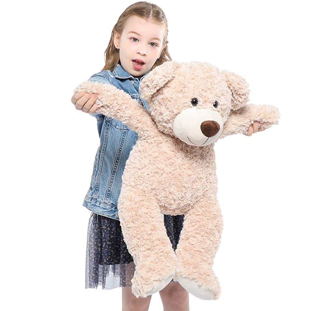 Tezituor Large Teddy Bear Stuffed Animal 5Ft, Big Teddy Bear with Heart, Giant Brown Stuffed Bear Plush Toys for Kids, I Love You Bear Gift for Girlfriend