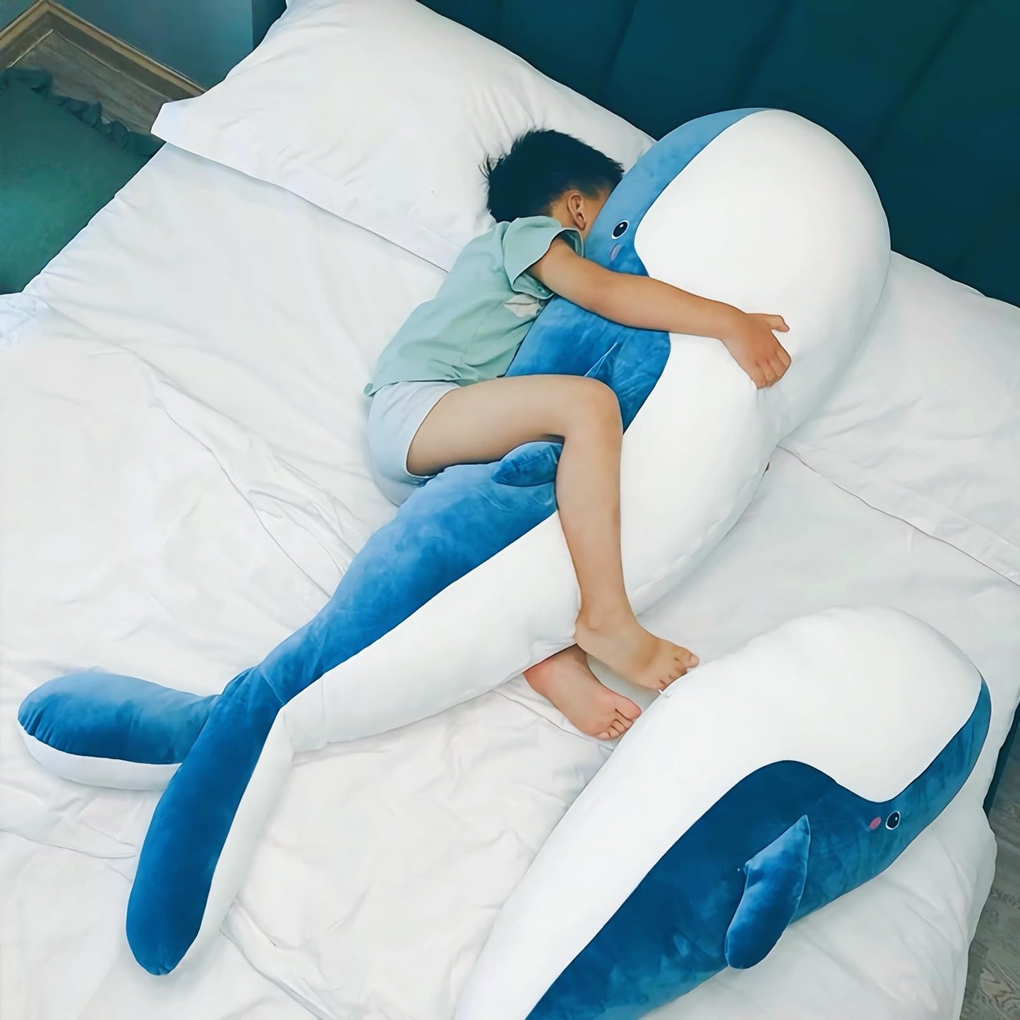 Whale Stuffed Animal - Large Stuffed Whale,Soft Whale Plush Body Pillow,Cute Plushies Whale Throw Pillows Birthday Gifts for Girls & Boys 47.2IN (Blue,X-Large)