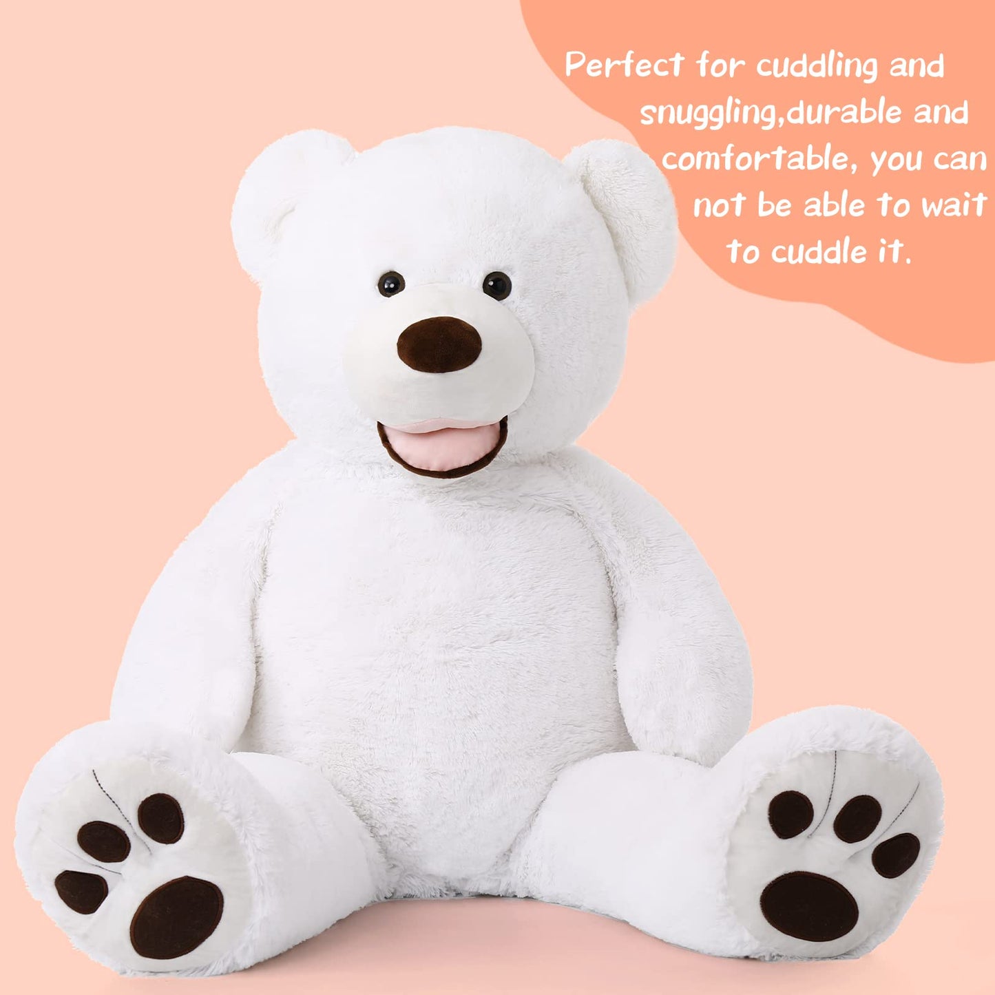 MorisMos Giant Teddy Bear Plush 5 Feet, Large Teddy Bears Stuffed Animals for Girlfriend Boyfriend, 5 Foot Life Size Bear Gifts for Valentine's Day, Baby Shower, Birthday