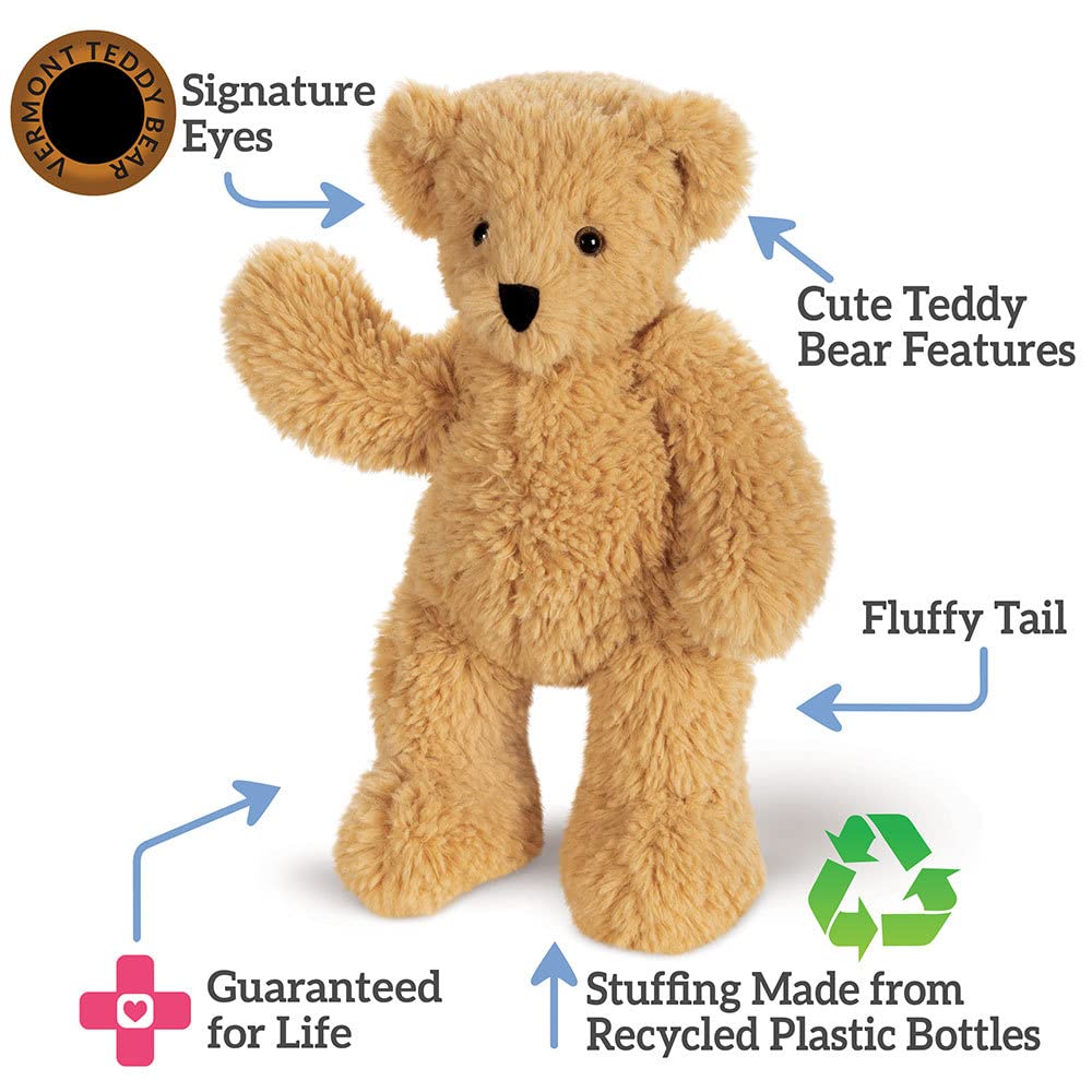 Vermont Teddy Bear Super Soft Almond Brown Teddy Bear - 18 Inch, Plush Stuffed Animal to Sleep with, Cozy Bear Plush from Stuffed Animals