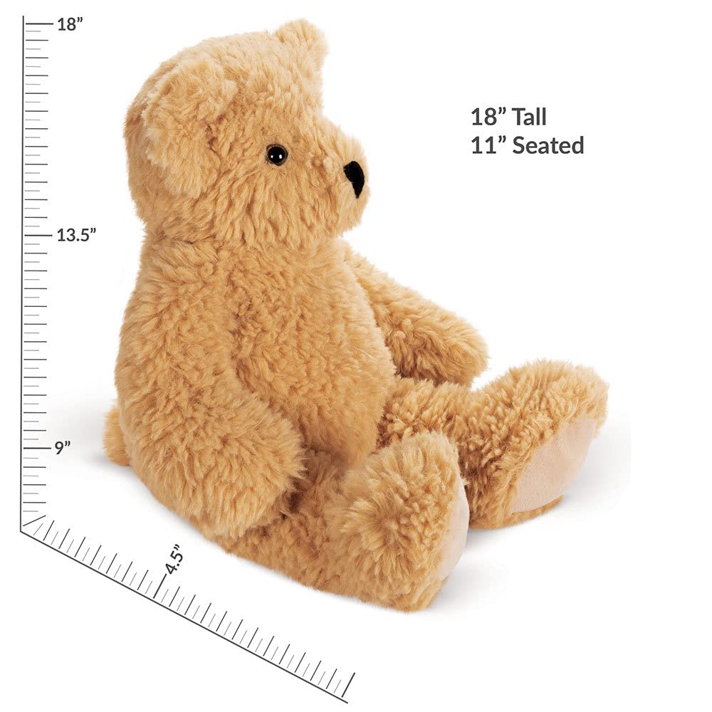 Vermont Teddy Bear Super Soft Almond Brown Teddy Bear - 18 Inch, Plush Stuffed Animal to Sleep with, Cozy Bear Plush from Stuffed Animals