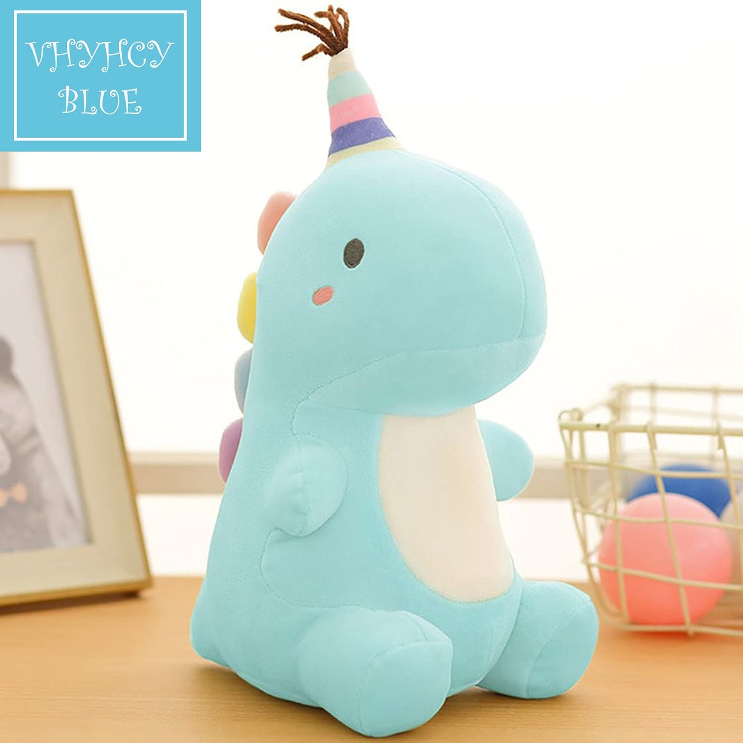 VHYHCY Stuffed Animal Plush Toys, Cute Dinosaur Toy, Soft Dino Plushies for Kids Plush Doll Gifts for Boys Girls (Green, 9 Inch)