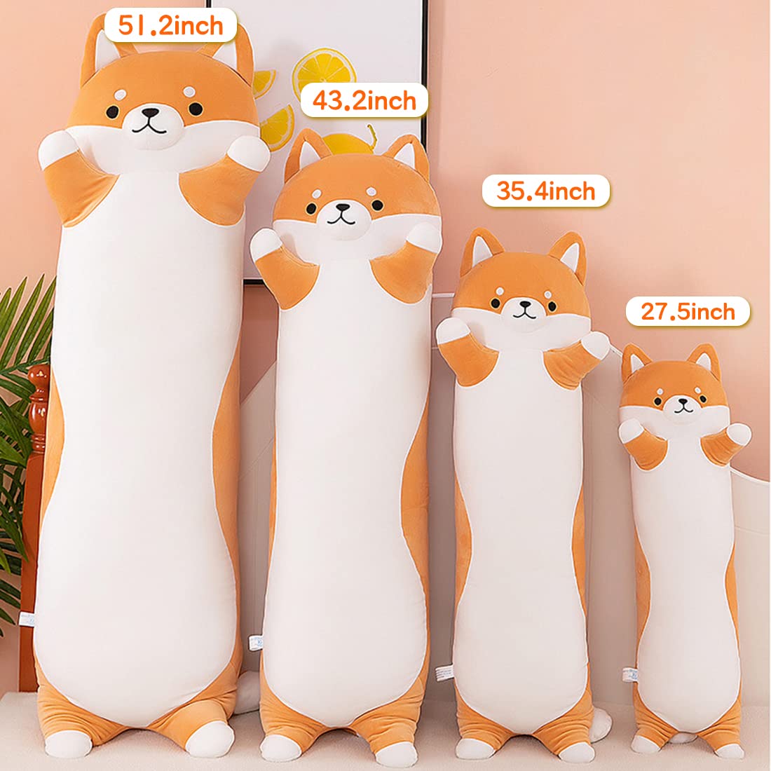 Long Shiba Inu Plush Toy, Soft Long Stuffed Corgi Plush Cute Long Shiba Inu Dog Stuffed Animals Shiba Inu Body Plush Stuffed Animal for Kids(Dog, 70cm/27.5inch)