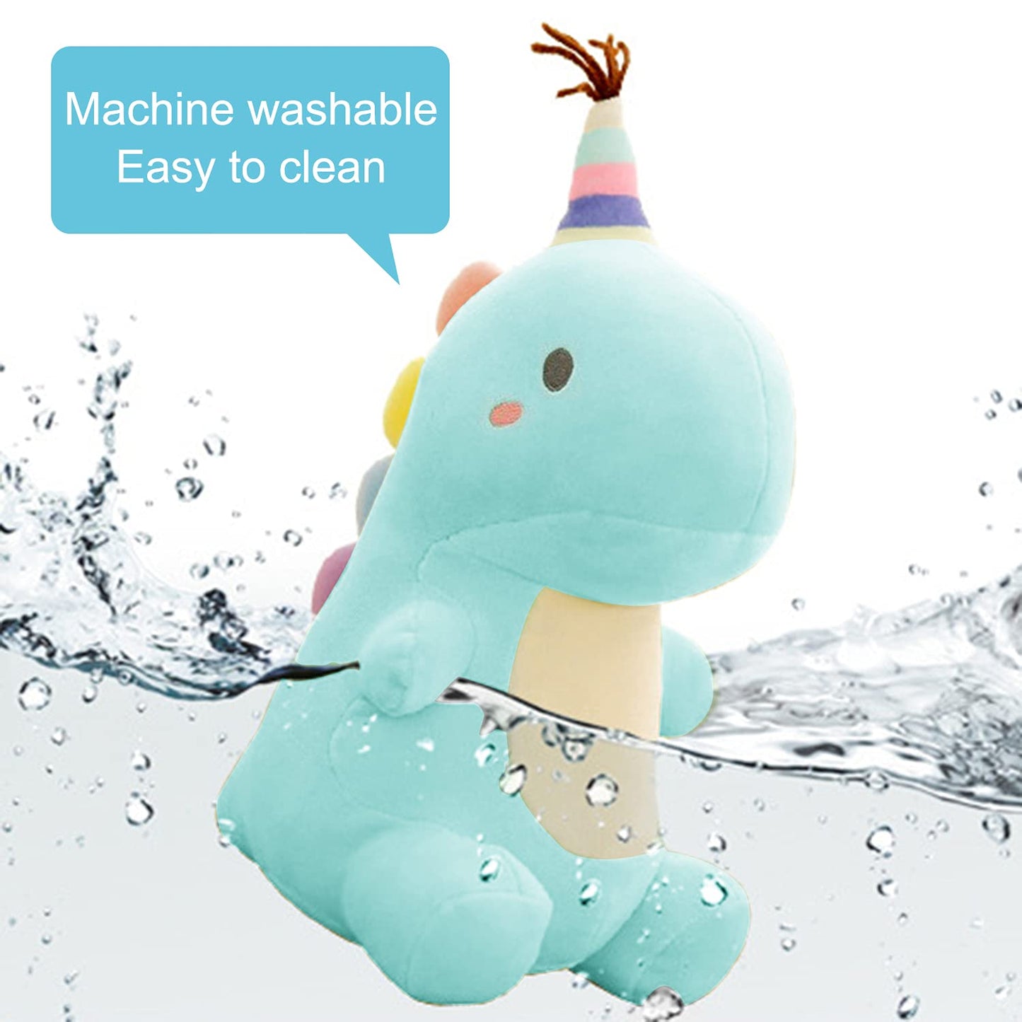 VHYHCY Stuffed Animal Plush Toys, Cute Dinosaur Toy, Soft Dino Plushies for Kids Plush Doll Gifts for Boys Girls (Green, 9 Inch)
