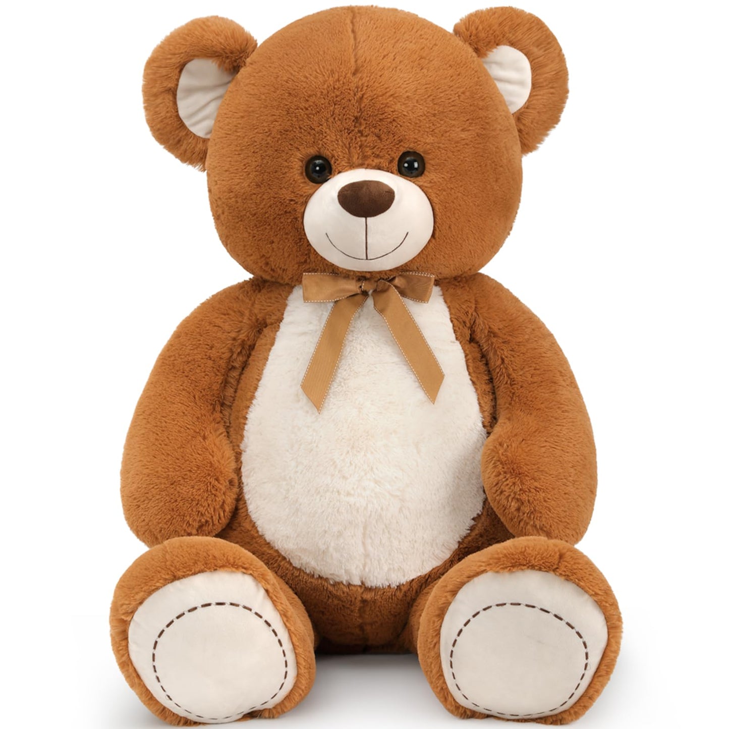 Tezituor Large Teddy Bear Stuffed Animal 5Ft, Big Teddy Bear with Heart, Giant Brown Stuffed Bear Plush Toys for Kids, I Love You Bear Gift for Girlfriend