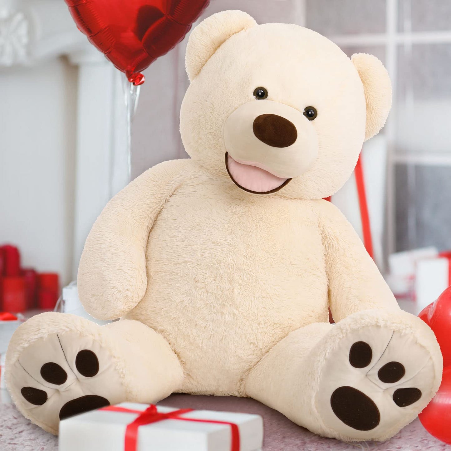 MorisMos Giant Teddy Bear Plush 5 Feet, Large Teddy Bears Stuffed Animals for Girlfriend Boyfriend, 5 Foot Life Size Bear Gifts for Valentine's Day, Baby Shower, Birthday