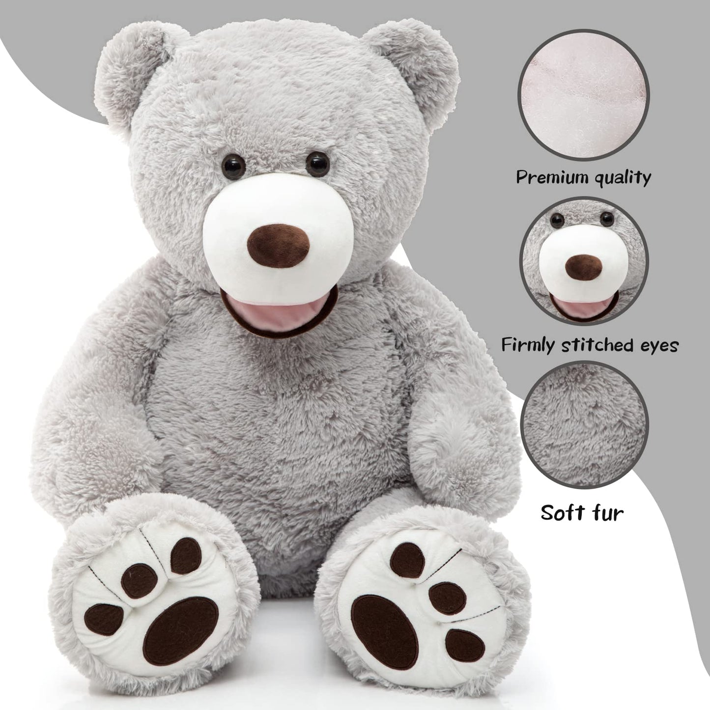 MorisMos Giant Teddy Bear Plush 5 Feet, Large Teddy Bears Stuffed Animals for Girlfriend Boyfriend, 5 Foot Life Size Bear Gifts for Valentine's Day, Baby Shower, Birthday