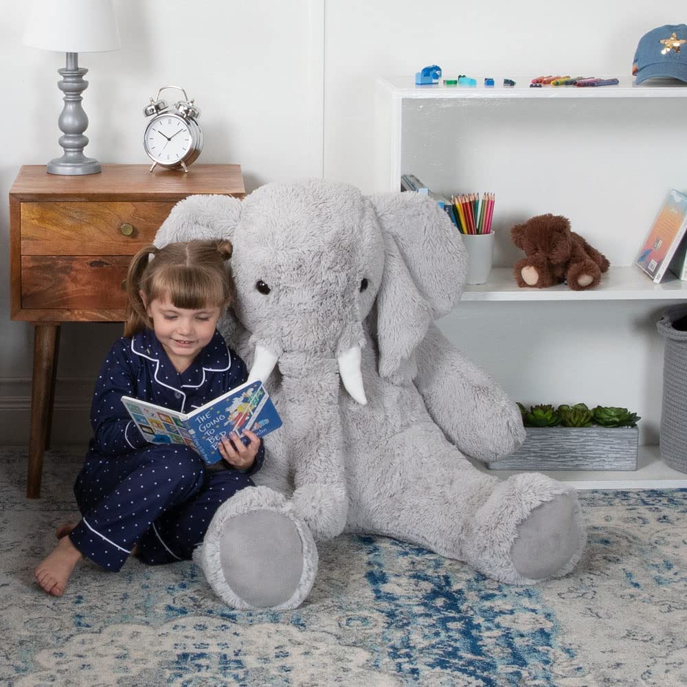 Vermont Teddy Bear Giant Elephant Stuffed Animal - Giant Stuffed Animals, 4 Foot, 48", 4 FT