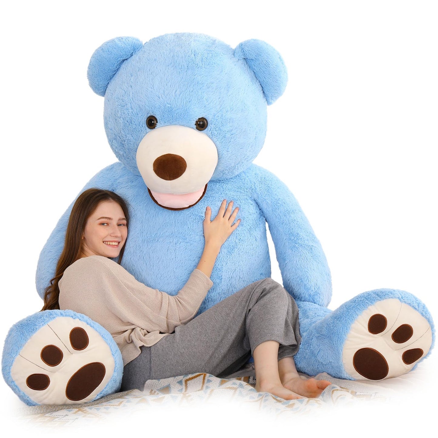 MorisMos Giant Teddy Bear Plush 5 Feet, Large Teddy Bears Stuffed Animals for Girlfriend Boyfriend, 5 Foot Life Size Bear Gifts for Valentine's Day, Baby Shower, Birthday