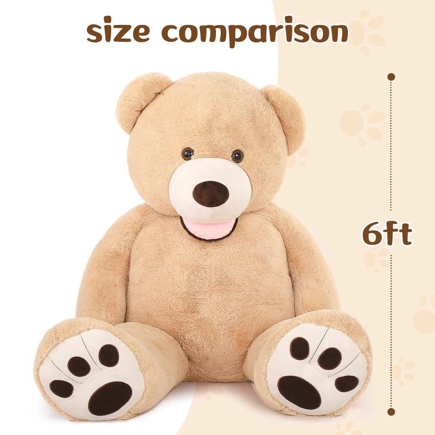 MorisMos Giant Teddy Bear Plush 5 Feet, Large Teddy Bears Stuffed Animals for Girlfriend Boyfriend, 5 Foot Life Size Bear Gifts for Valentine's Day, Baby Shower, Birthday