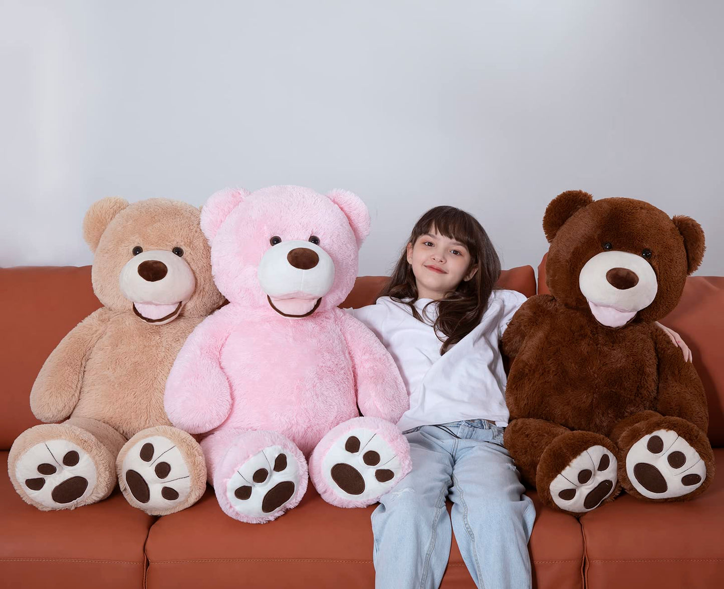 MorisMos Giant Teddy Bear Plush 5 Feet, Large Teddy Bears Stuffed Animals for Girlfriend Boyfriend, 5 Foot Life Size Bear Gifts for Valentine's Day, Baby Shower, Birthday