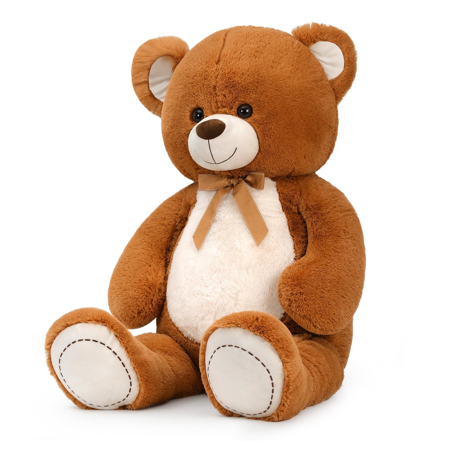 Tezituor Large Teddy Bear Stuffed Animal 5Ft, Big Teddy Bear with Heart, Giant Brown Stuffed Bear Plush Toys for Kids, I Love You Bear Gift for Girlfriend