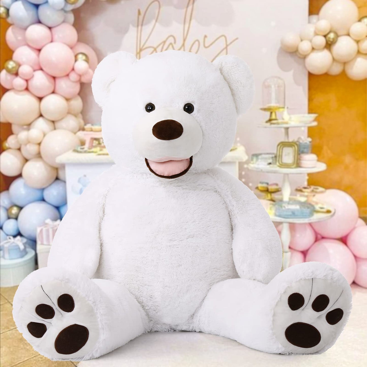 MorisMos Giant Teddy Bear Plush 5 Feet, Large Teddy Bears Stuffed Animals for Girlfriend Boyfriend, 5 Foot Life Size Bear Gifts for Valentine's Day, Baby Shower, Birthday