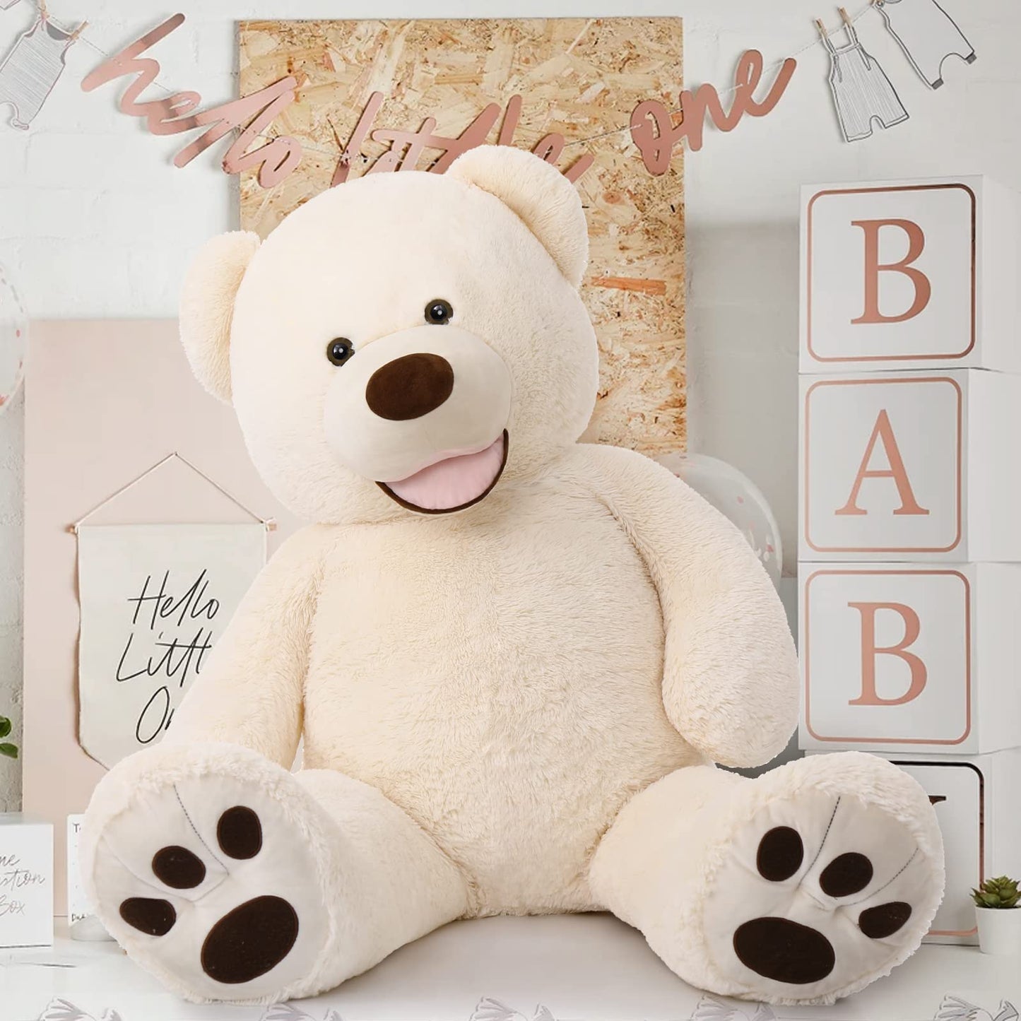MorisMos Giant Teddy Bear Plush 5 Feet, Large Teddy Bears Stuffed Animals for Girlfriend Boyfriend, 5 Foot Life Size Bear Gifts for Valentine's Day, Baby Shower, Birthday