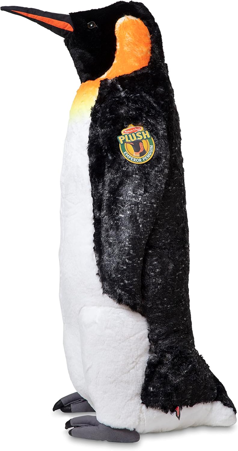 Melissa & Doug Giant Lifelike Plush Emperor Penguin Standing Stuffed Animal (3.4 Feet Tall) - Plush Toy