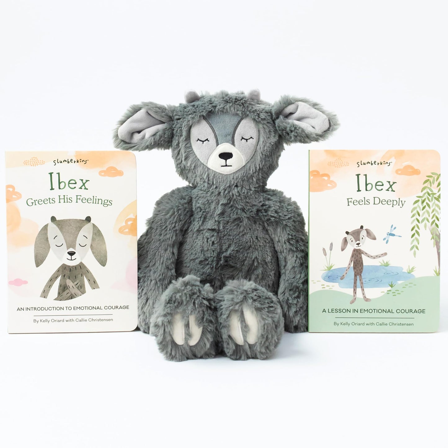 Slumberkins 14" Fox Kin & 2 Board Books Complete Set Bundle | Supports Changes, Coping Skills & Transitions | Social Emotional Development | Soft Plush Animal Gift Set (Fox Kin Plush + 2 Board Books)