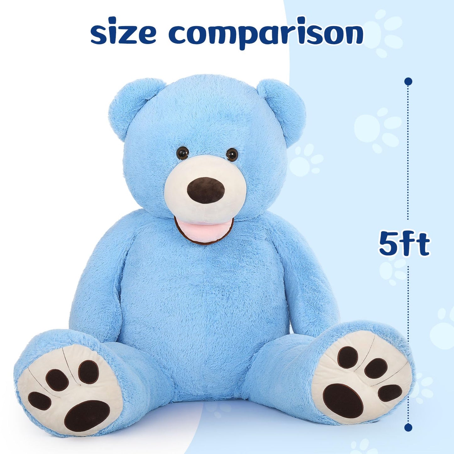 MorisMos Giant Teddy Bear Plush 5 Feet, Large Teddy Bears Stuffed Animals for Girlfriend Boyfriend, 5 Foot Life Size Bear Gifts for Valentine's Day, Baby Shower, Birthday