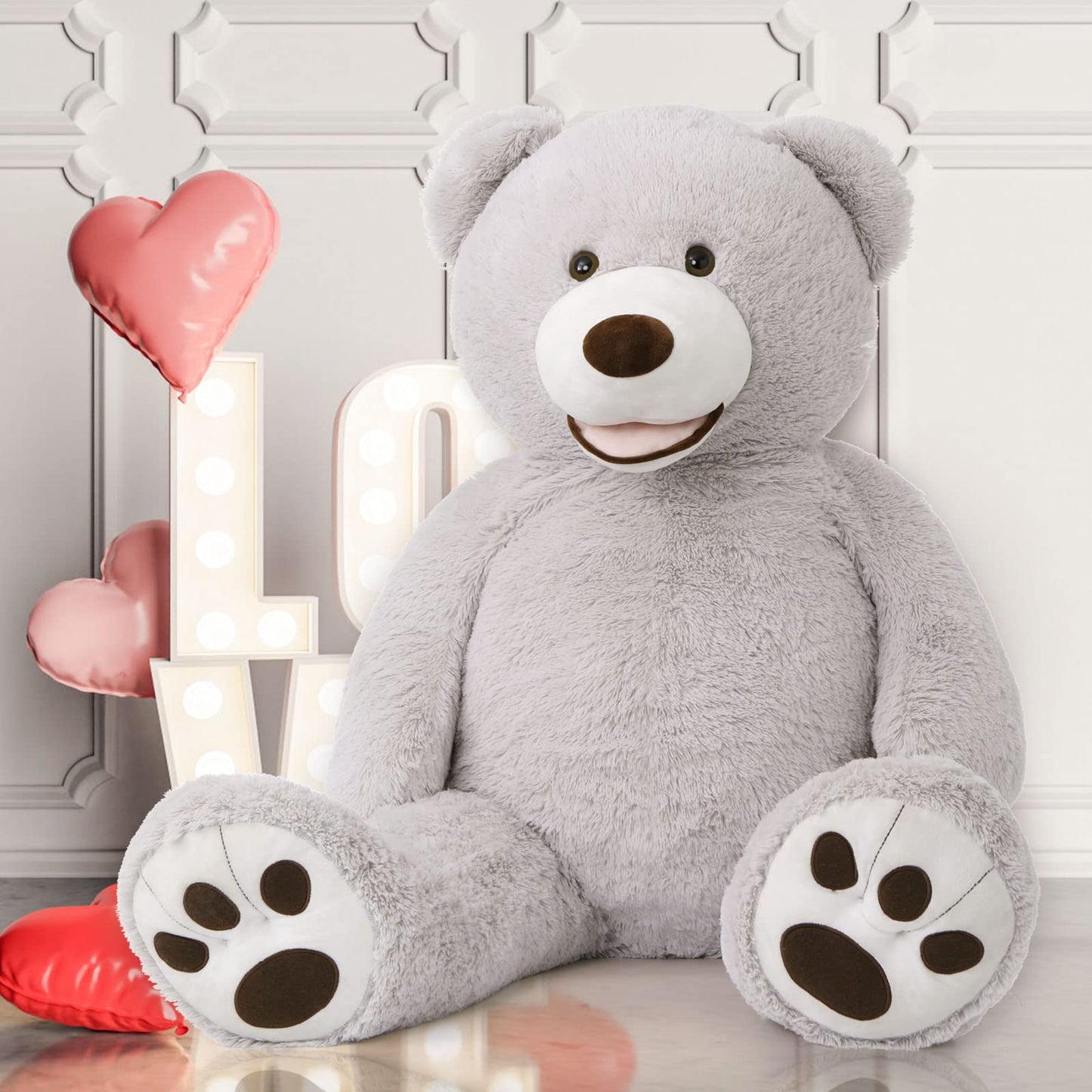 MorisMos Giant Teddy Bear Plush 5 Feet, Large Teddy Bears Stuffed Animals for Girlfriend Boyfriend, 5 Foot Life Size Bear Gifts for Valentine's Day, Baby Shower, Birthday