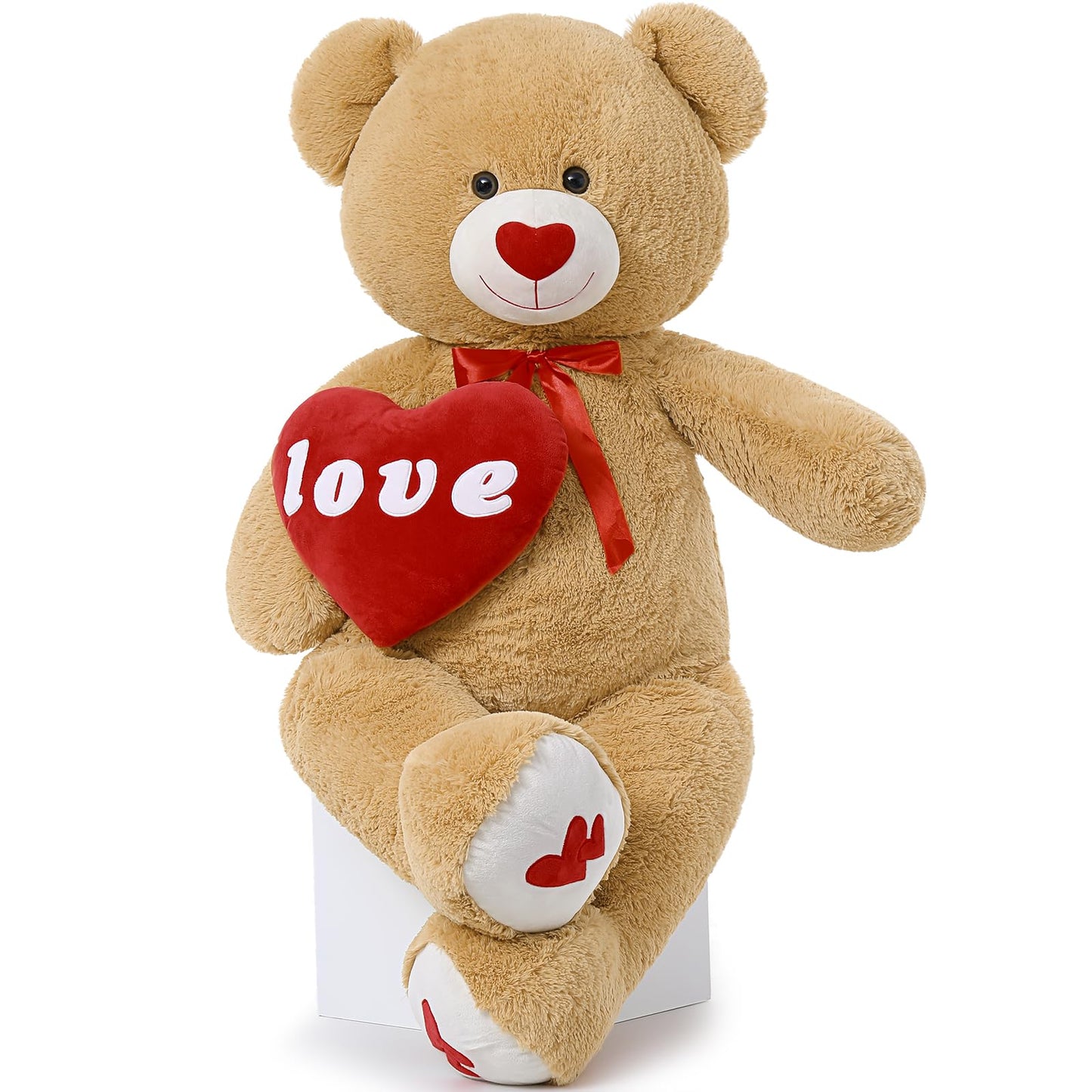 MorisMos Giant Teddy Bear Plush 5 Feet, Large Teddy Bears Stuffed Animals for Girlfriend Boyfriend, 5 Foot Life Size Bear Gifts for Valentine's Day, Baby Shower, Birthday