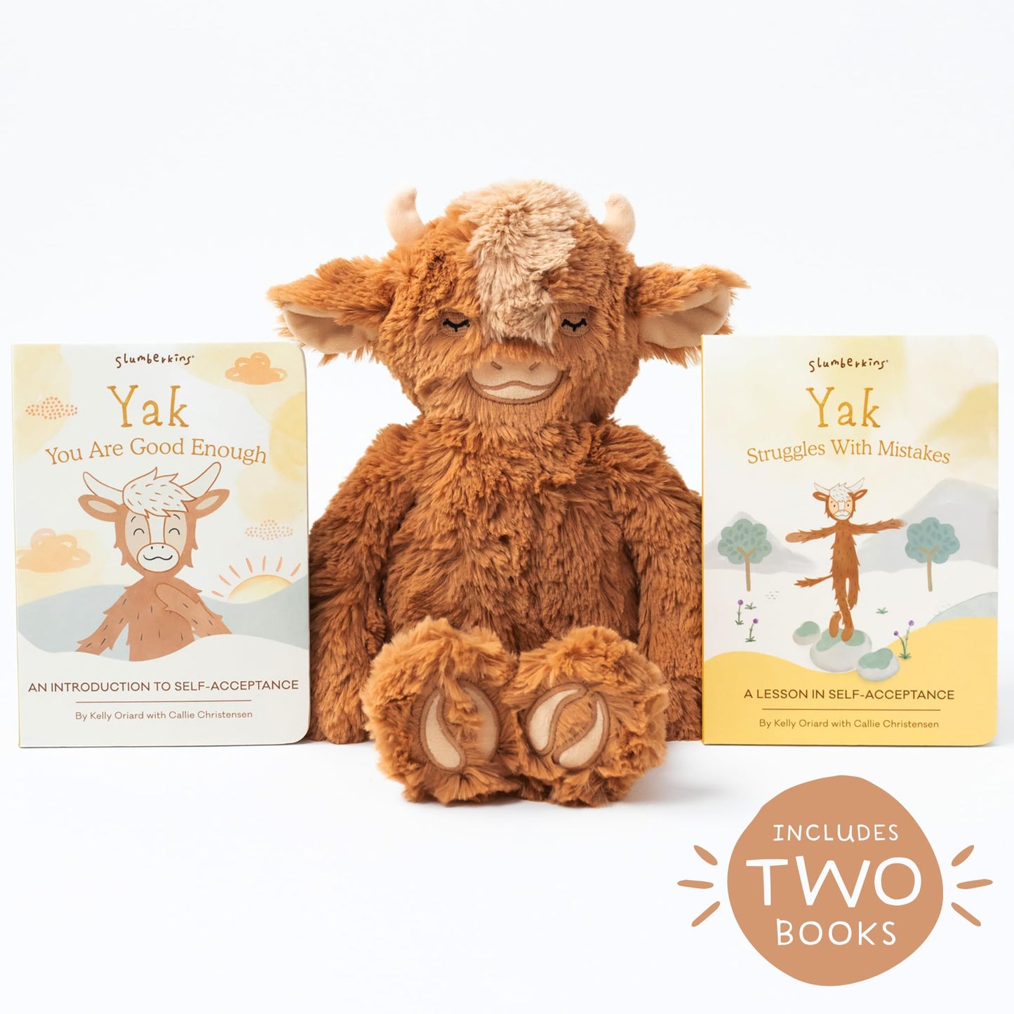 Slumberkins 14" Fox Kin & 2 Board Books Complete Set Bundle | Supports Changes, Coping Skills & Transitions | Social Emotional Development | Soft Plush Animal Gift Set (Fox Kin Plush + 2 Board Books)
