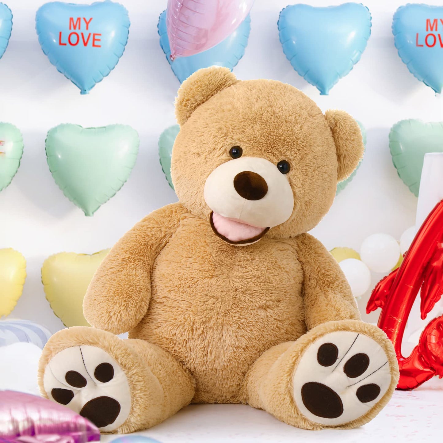 MorisMos Giant Teddy Bear Plush 5 Feet, Large Teddy Bears Stuffed Animals for Girlfriend Boyfriend, 5 Foot Life Size Bear Gifts for Valentine's Day, Baby Shower, Birthday