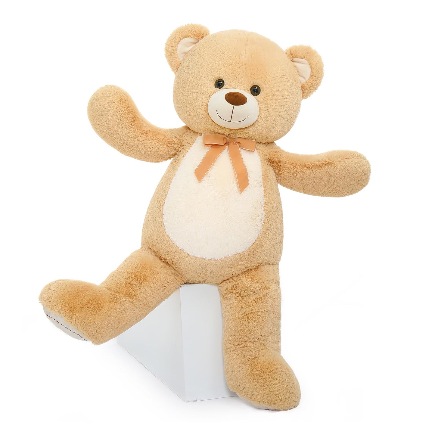 Tezituor Large Teddy Bear Stuffed Animal 5Ft, Big Teddy Bear with Heart, Giant Brown Stuffed Bear Plush Toys for Kids, I Love You Bear Gift for Girlfriend
