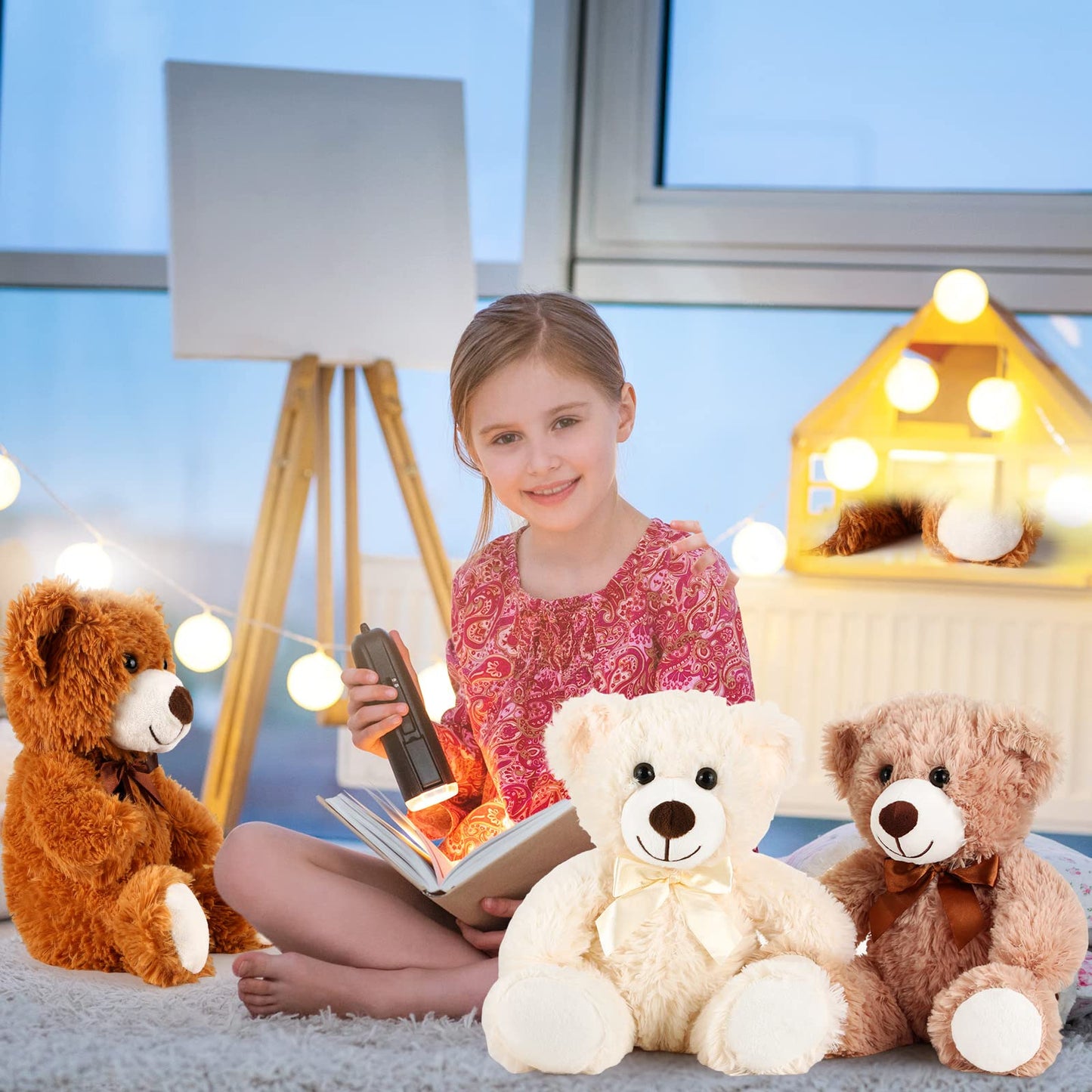 Sosation 60 Pcs 14 Inches Bear Bulk Stuffed Animals Plush Bear Cute Plush Toys Soft Bear Plush Dolls for Girlfriend Baby Shower Gender Reveal Graduation Wedding Birthday Party Bedroom Favors