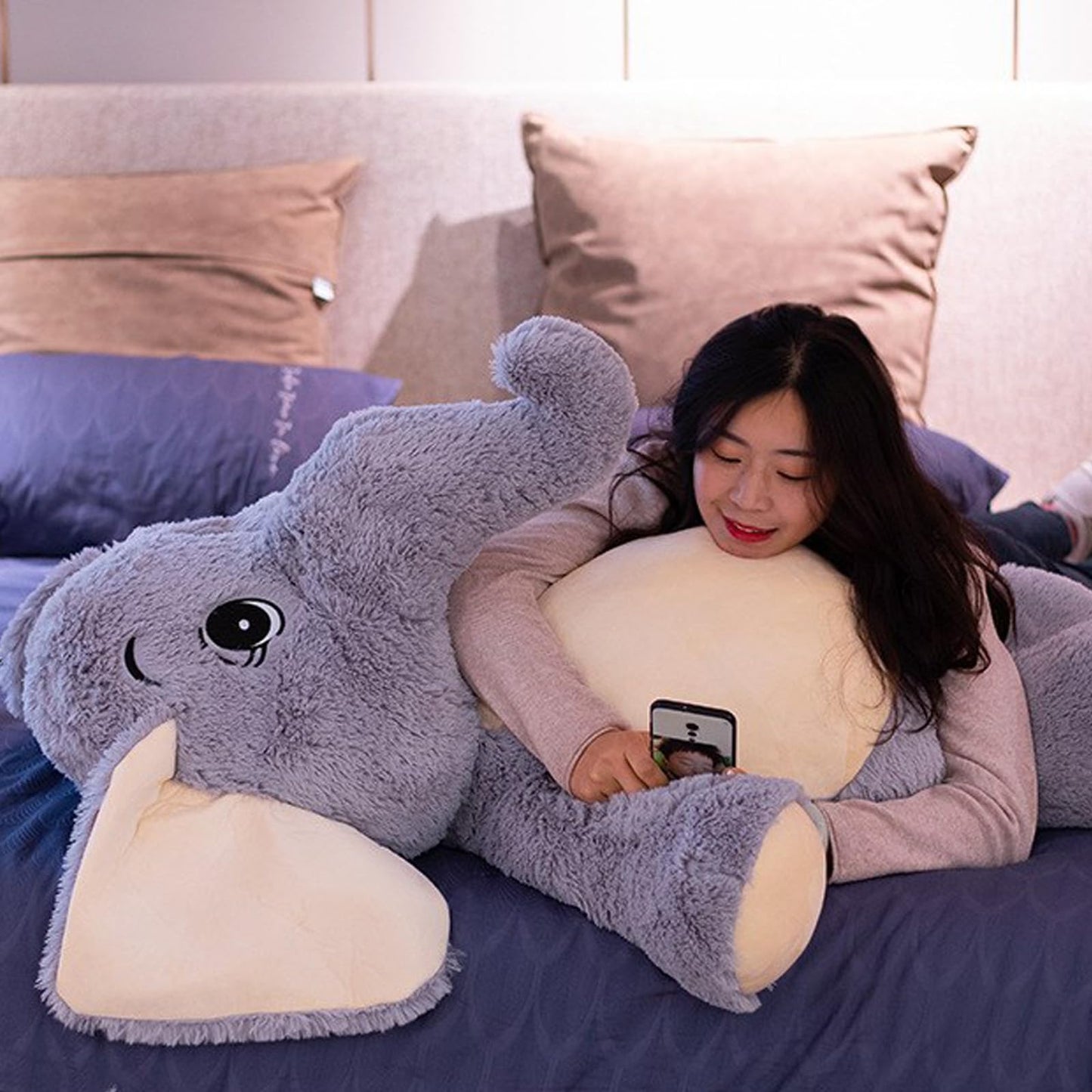 Giant Elephant Stuffed Animal 51'',Large Stuffed Elephant Plush Toy Soft Elephant Stuffed Animals for Birthday Mother's Day Christmas