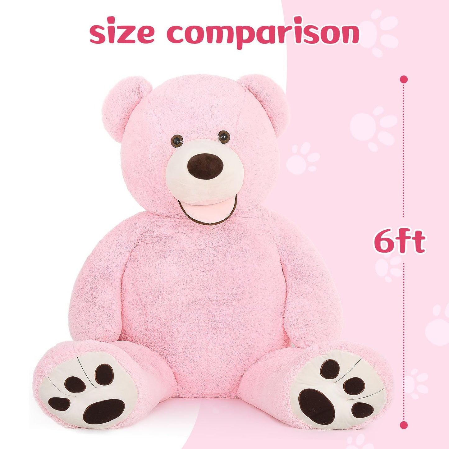 MorisMos Giant Teddy Bear Plush 5 Feet, Large Teddy Bears Stuffed Animals for Girlfriend Boyfriend, 5 Foot Life Size Bear Gifts for Valentine's Day, Baby Shower, Birthday