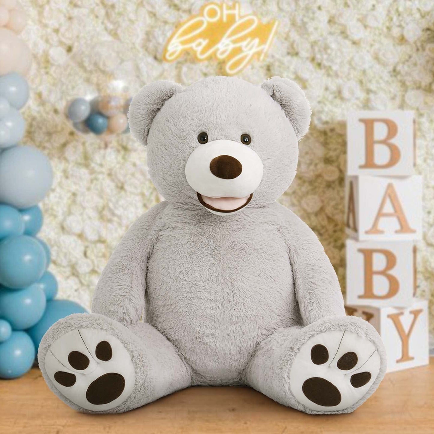 MorisMos Giant Teddy Bear Plush 5 Feet, Large Teddy Bears Stuffed Animals for Girlfriend Boyfriend, 5 Foot Life Size Bear Gifts for Valentine's Day, Baby Shower, Birthday