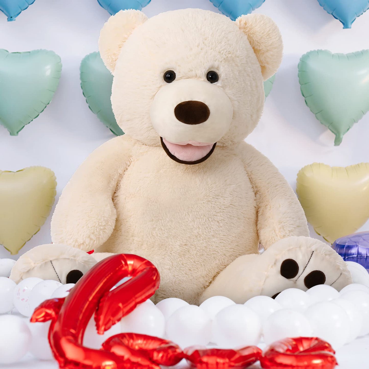 MorisMos Giant Teddy Bear Plush 5 Feet, Large Teddy Bears Stuffed Animals for Girlfriend Boyfriend, 5 Foot Life Size Bear Gifts for Valentine's Day, Baby Shower, Birthday
