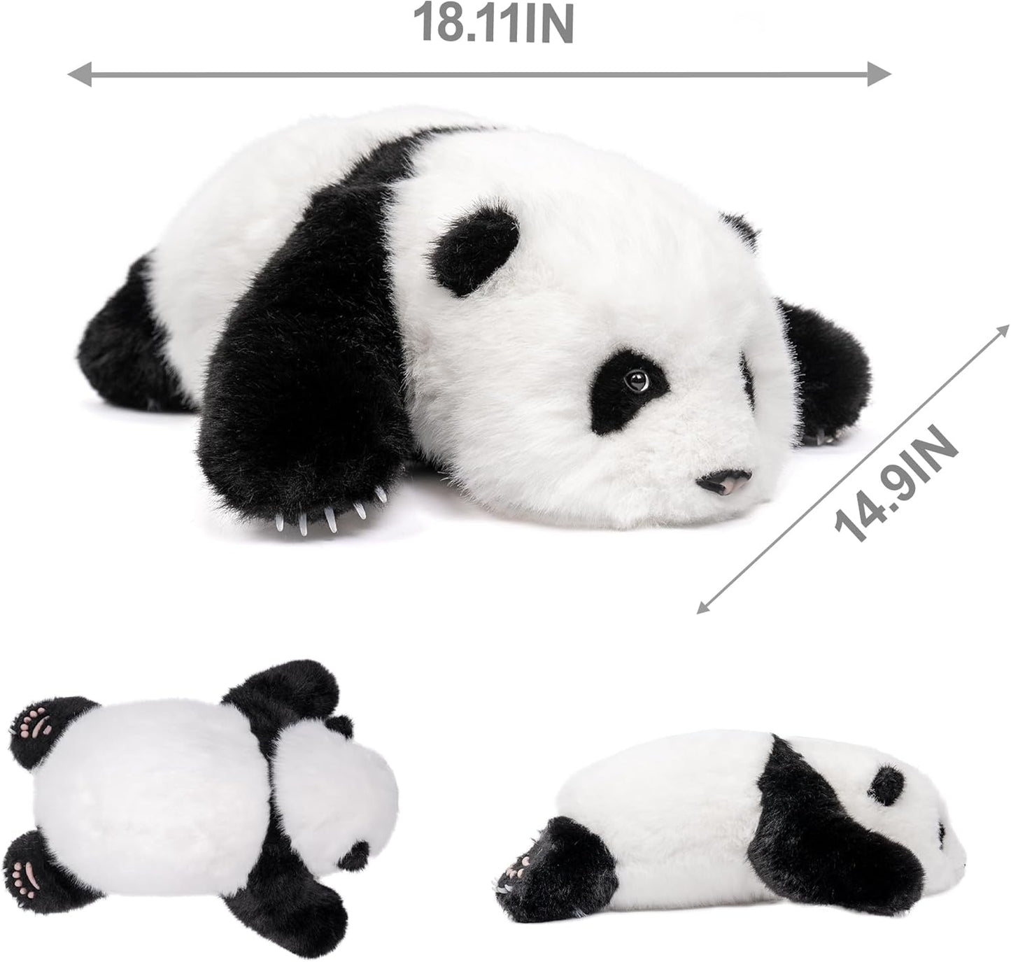 Chongker Weighted Stuffed Animals Panda Collection “MengLan” - Handmade Realistic Giant Panda Plush 4LBS, Lifelike Animals, Large