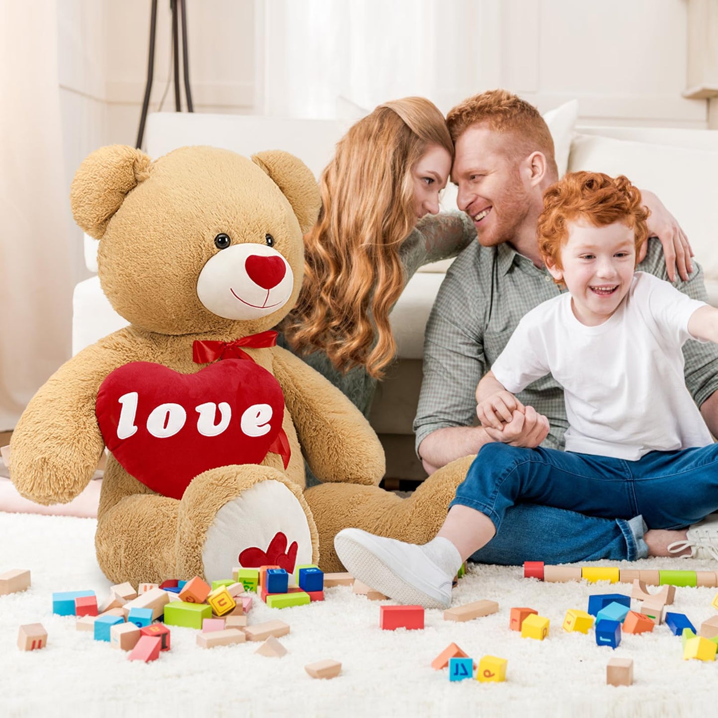 MorisMos Giant Teddy Bear Plush 5 Feet, Large Teddy Bears Stuffed Animals for Girlfriend Boyfriend, 5 Foot Life Size Bear Gifts for Valentine's Day, Baby Shower, Birthday